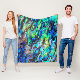 New Zealand Abalone Paua Shell Pattern 1 Fleece Blanket