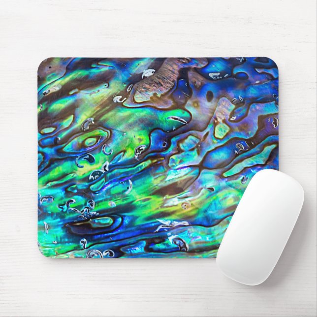 New Zealand Abalone Paua Shell Pattern 1 Mouse Mat (With Mouse)
