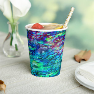 New Zealand Abalone Paua Shell Pattern 1 Paper Cups