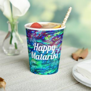New Zealand Abalone Paua Shell Pattern 1 Paper Cups