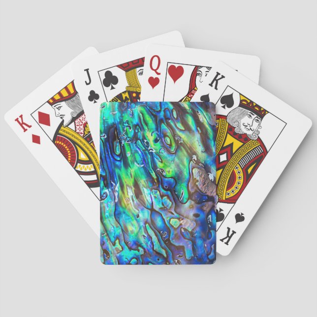 New Zealand Abalone Paua Shell Pattern 1 Playing Cards (Back)
