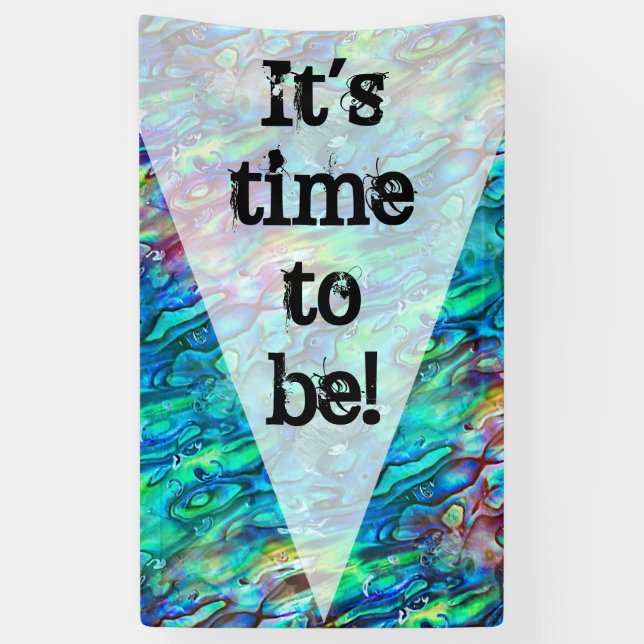 New Zealand Abalone Paua Shell Pattern 1a Banner (Vertical)