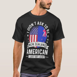 New Zealand American Patriot Grown  Humour Flag T-Shirt