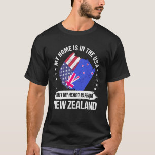 New Zealand American Patriot Grown Proud My Heart  T-Shirt