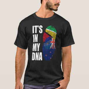 New Zealand And Guyanese Mix DNA Flag Heritage T-Shirt