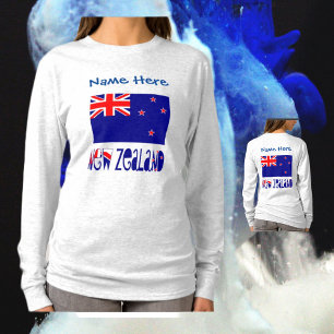 New Zealand and New Zealander Flag Blue Personal T-Shirt