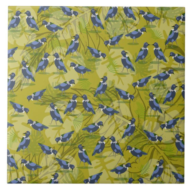 New Zealand / Aotearoa bird pattern Tile (Front)