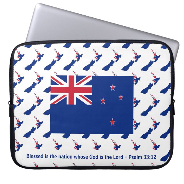NEW ZEALAND AOTEAROA Blessed Nation Psa 33 Laptop Laptop Sleeve (Front)
