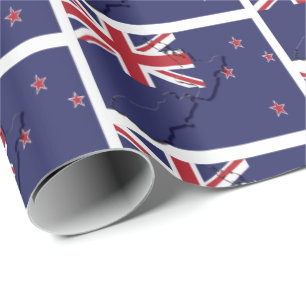NEW ZEALAND   Aotearoa   New Zealander Flag Wrapping Paper