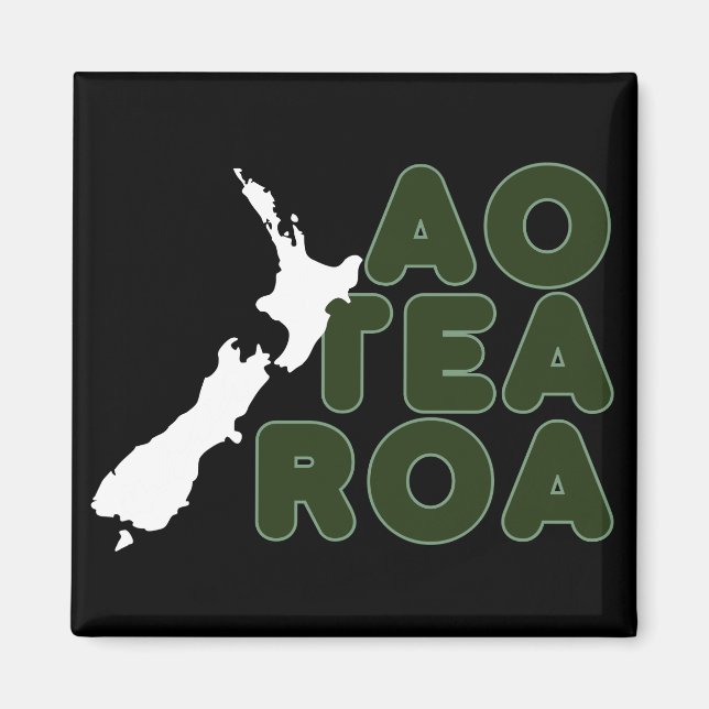 NEW ZEALAND AOTEAROA NZ COUNTRY GRAPHIC MAORI NAME MAGNET (Front)