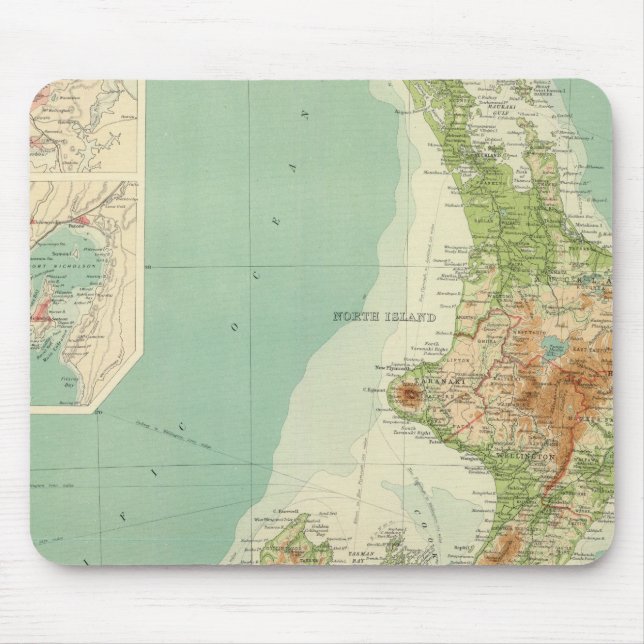 New Zealand Atlas Map Mouse Mat (Front)