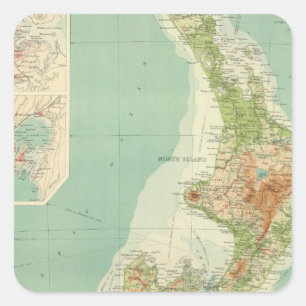 New Zealand Atlas Map Square Sticker