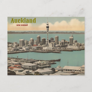 New Zealand Auckland Vintage Art Travel‏ Postcard