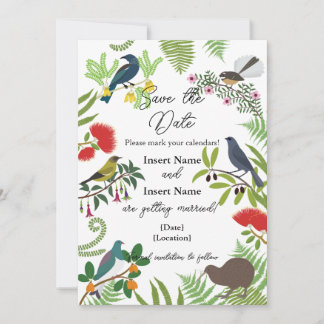 New Zealand Bird Wedding Save The Date