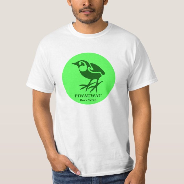 New Zealand birds PIWAUWAU Rock Wren T-Shirt (Front)