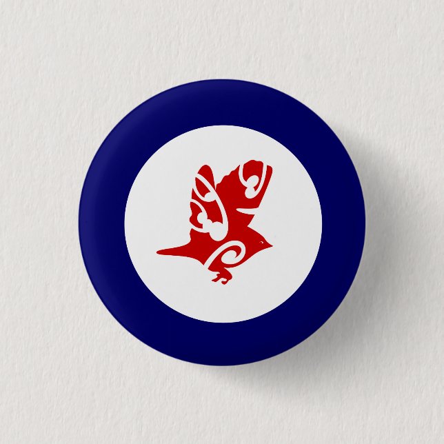 NEW ZEALAND birds Tauhou Silvereye 3 Cm Round Badge (Front)