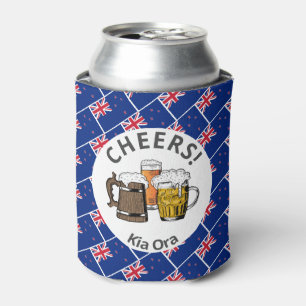 NEW ZEALAND Cartoon 3 Cheers  Kia Ora Can Cooler