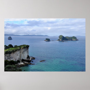 New Zealand Cathedral Cove & Mercury Islands Poster
