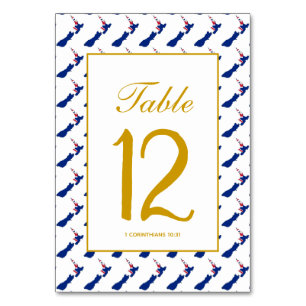 NEW ZEALAND Celebration Wedding Banquet Table Number