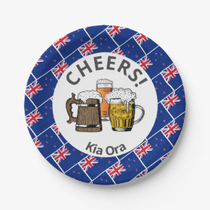 NEW ZEALAND Cheers Kia Ora Beer Paper Plate