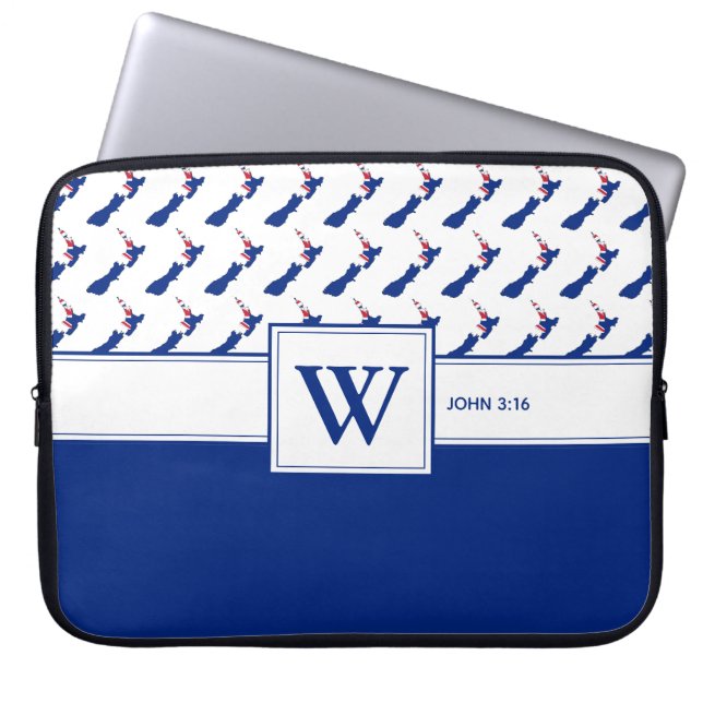 NEW ZEALAND Christian Scripture Laptop Monogram Laptop Sleeve (Front)