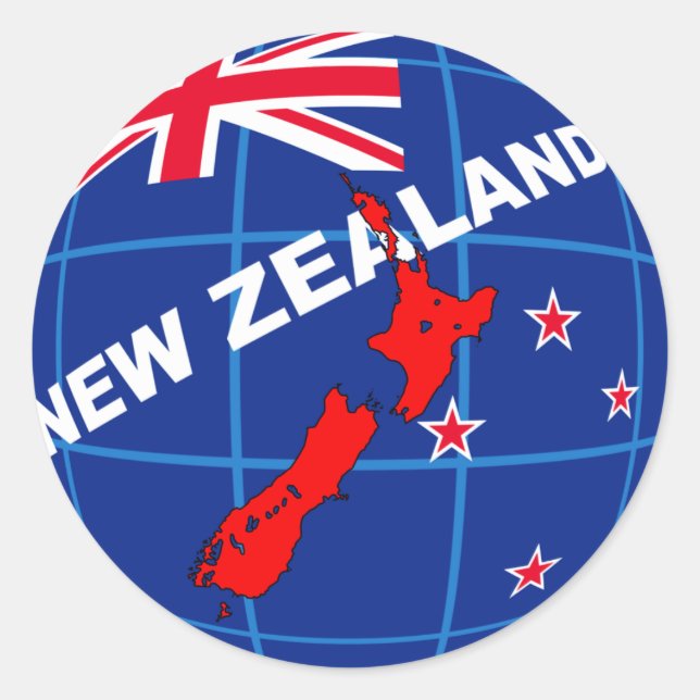 new zealand classic round sticker (Front)