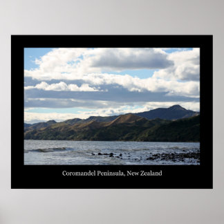 New Zealand Coast w/ Black Border Poster