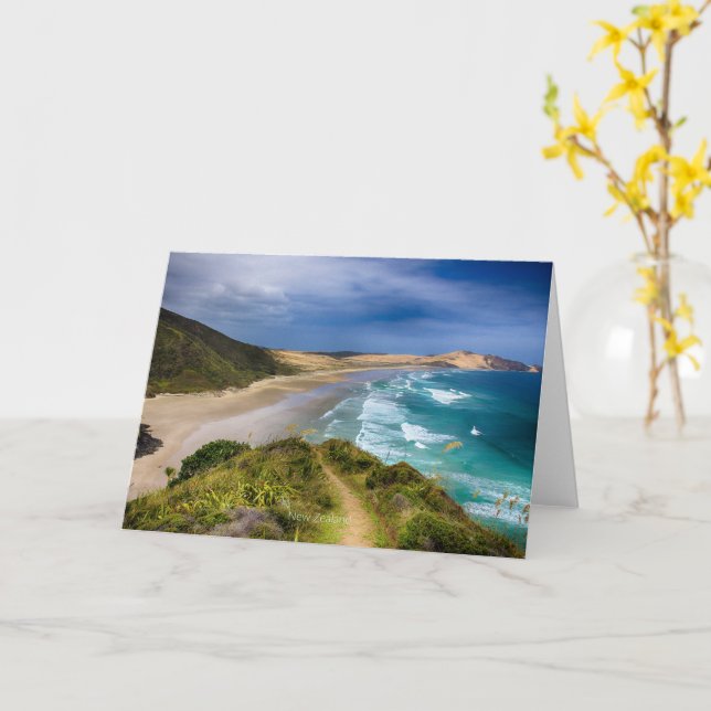 New Zealand Coastline Card (Yellow Flower)