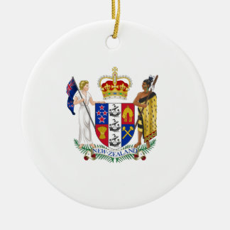 New Zealand Coat of Arms Ceramic Tree Decoration