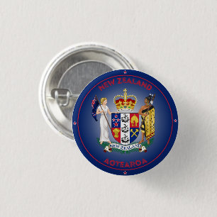 New Zealand Coat of Arms Circle Shape 3 Cm Round Badge