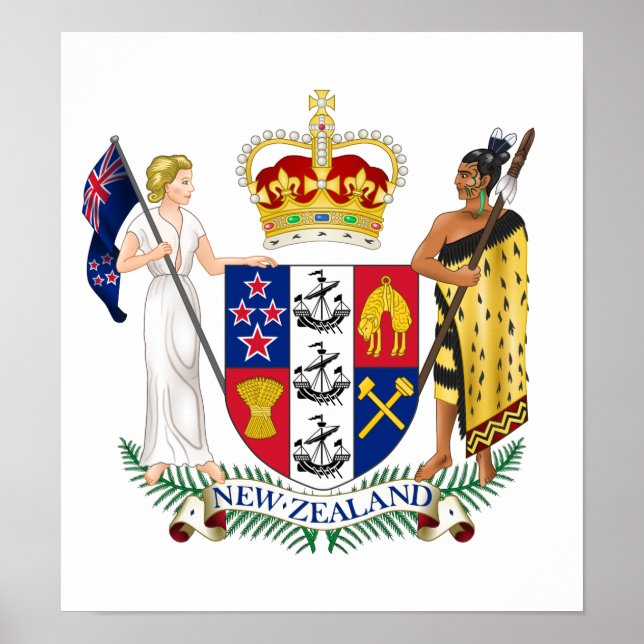 New Zealand Coat Of Arms Poster (Front)