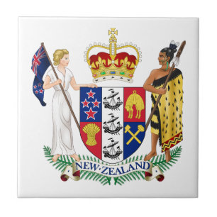 New Zealand country coat arms symbol emblem flag Tile