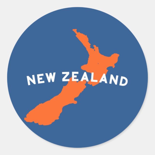 New Zealand Country Silhouette Classic Round Sticker (Front)