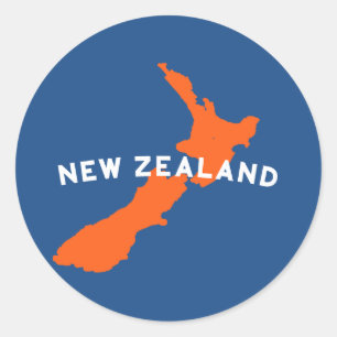 New Zealand Country Silhouette Classic Round Sticker