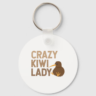 New Zealand Crazy Kiwi Lady Funny Gift Idea Key Ring