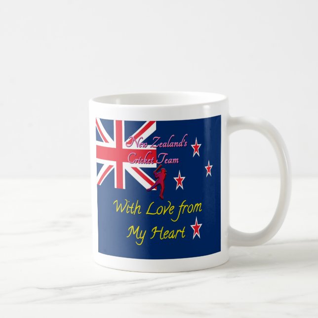 New Zealand Cricket Team: Love From My Heart Art Coffee Mug (Right)