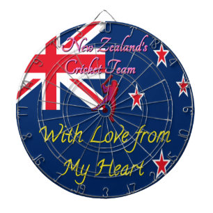 New Zealand Cricket Team: Love From My Heart Art Dartboard