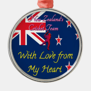 New Zealand Cricket Team: Love From My Heart Art Metal Tree Decoration