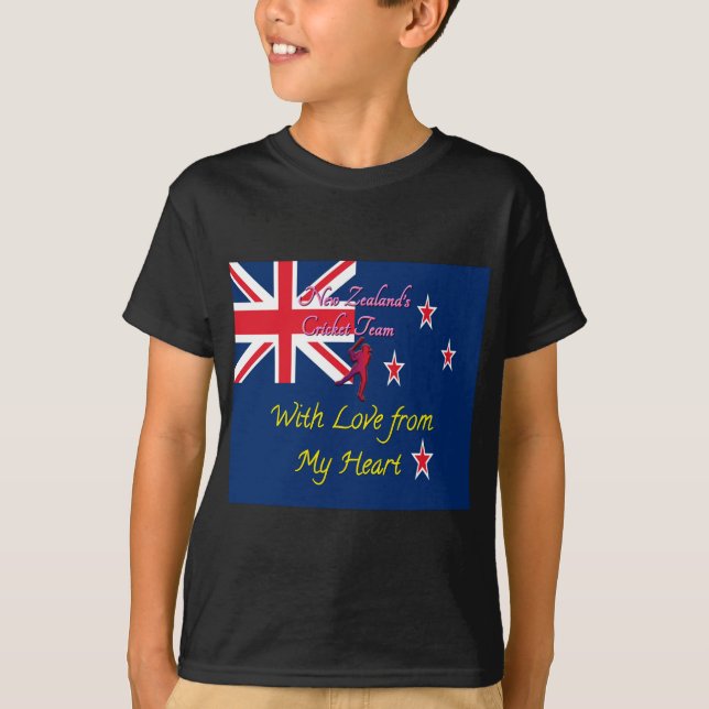 New Zealand Cricket Team: Love From My Heart Art T-Shirt (Front)
