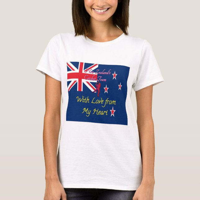 New Zealand Cricket Team: Love From My Heart Art T-Shirt (Front)