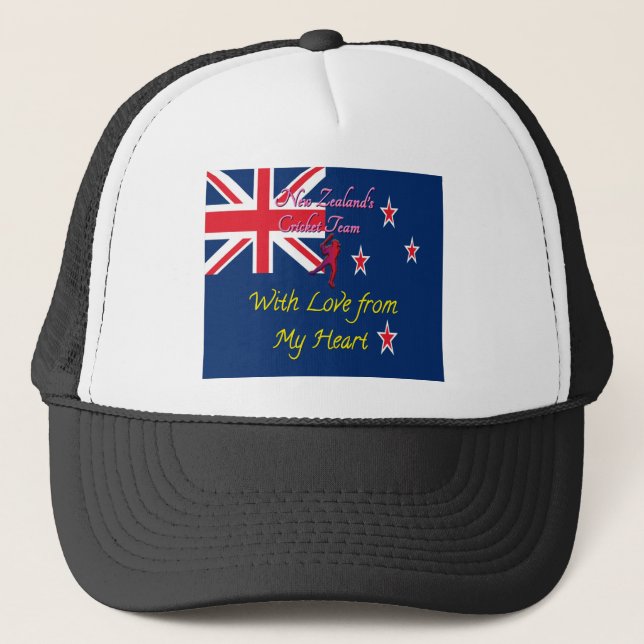 New Zealand Cricket Team: Love From My Heart Art Trucker Hat (Front)