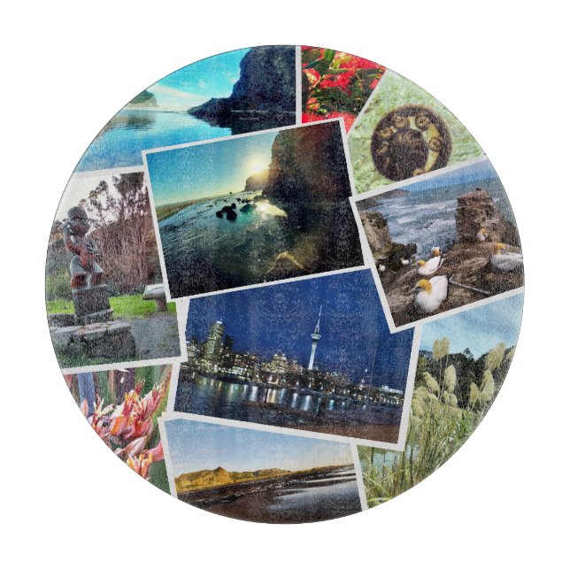 New Zealand Custom Photo Collage  Cutting Board (Front)