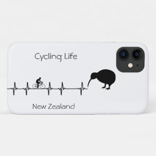 New Zealand Cycling Heartbeat Kiwi Bike Gift iPhone 11 Case