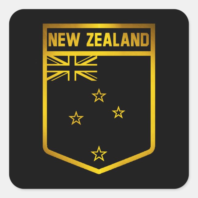 New Zealand Emblem Square Sticker (Front)