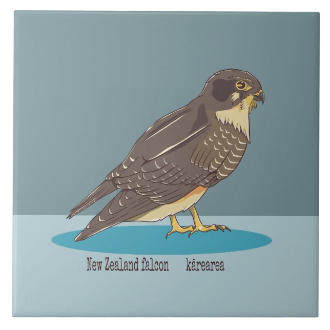 New Zealand Falcon Karearea Tile (Front)