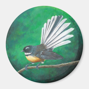 New Zealand fantail bird (piwakawaka) - Magnet