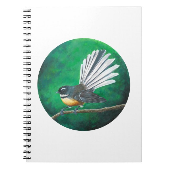 New Zealand fantail bird (piwakawaka) - Notebook (Front)