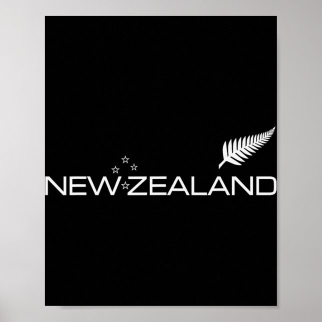 New Zealand Fern Flag Athletic Srts Style Tee  Poster (Front)