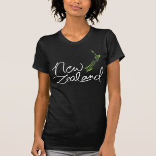 New Zealand Fern Map Dark T-Shirt 2