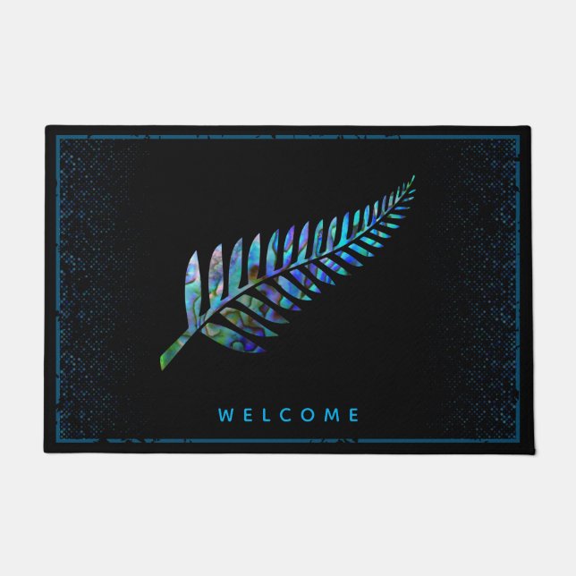 NEW ZEALAND FERN SIMPLE PAUA DOORMAT (Front)
